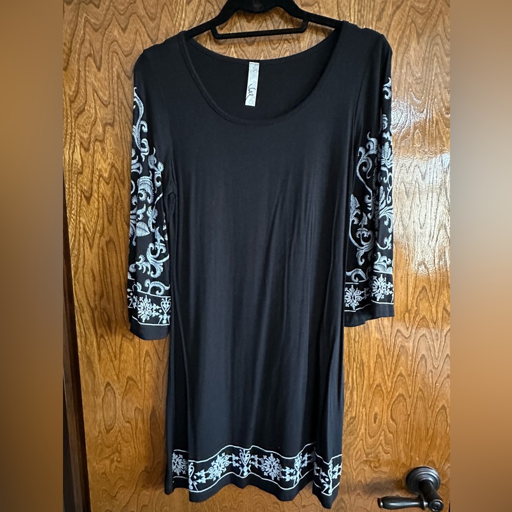Bell sleeve black dress